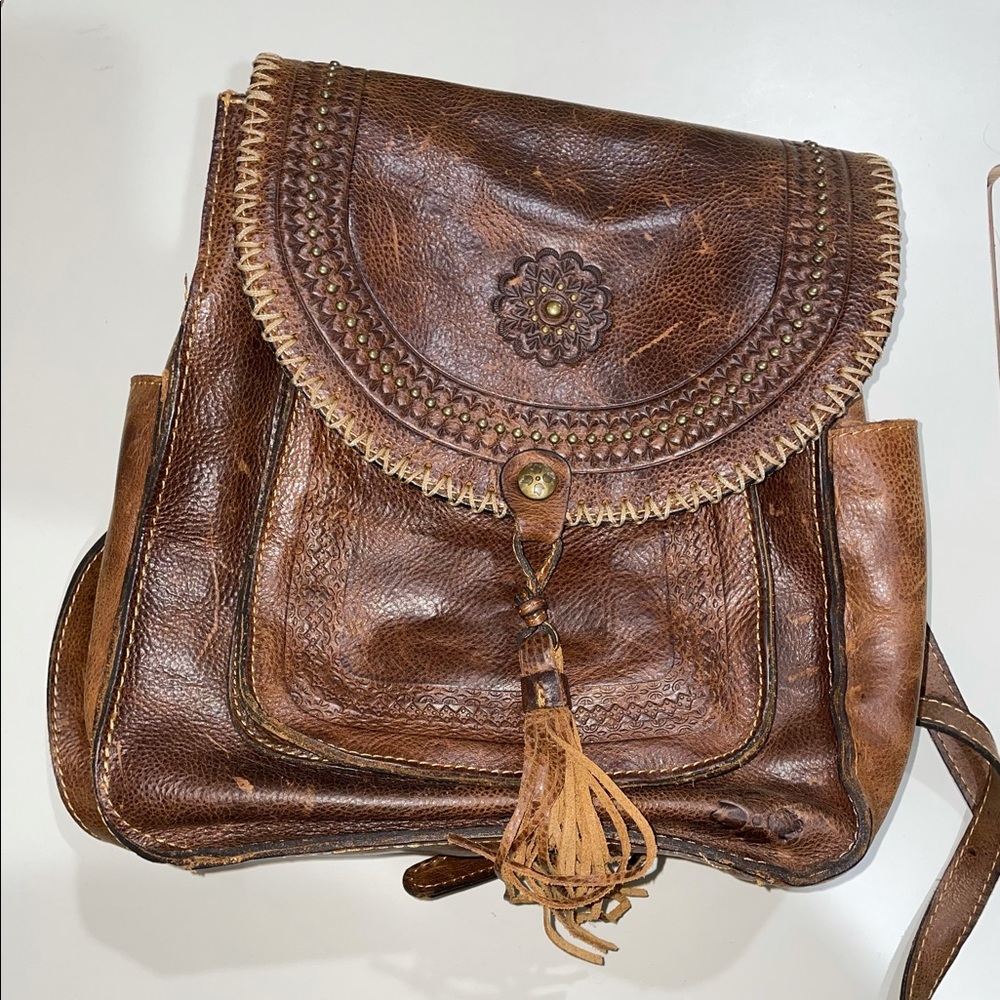 Genuine leather backpack